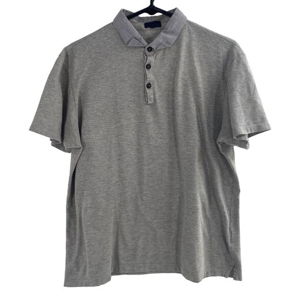 Lanvin Italian Gray Polo Tee Mens‎ M 100% Cotton - Picture 1 of 5